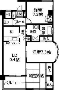 ハートフルライフIWASA3【5階】の間取り