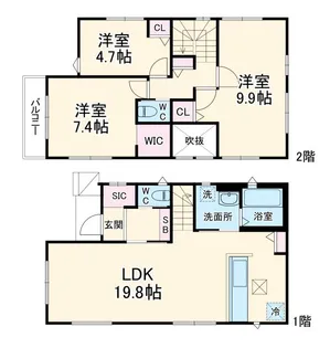 千葉県千葉市若葉区都賀5【一戸建】の間取り