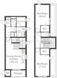 2LDKの間取り画像