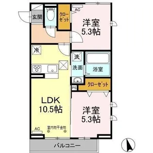 グリーンヒルズ IX【1階】の間取り