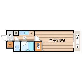 シャンブル向山【3階】の間取り