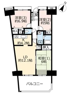 UR幕張ベイタウンミラリオ【3階】の間取り