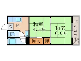 ハイツ桃山【2階】の間取り