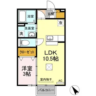 レセンテ松村 C棟【1階】の間取り