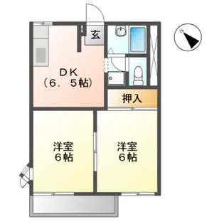 コーポ松ヶ丘【1階】の間取り