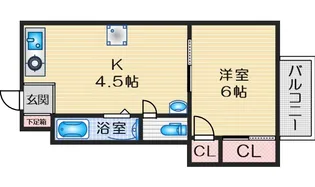 江坂はなヴィラ【2階】の間取り