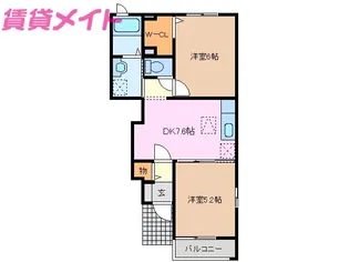 ミルトフリーデII【1階】の間取り