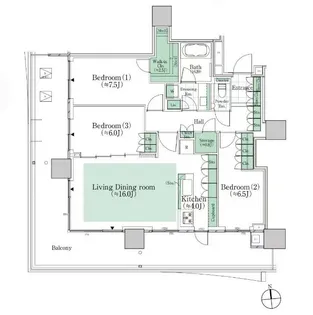 HARUMI FLAG PARK VILLAGE T棟【7階】の間取り