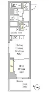 ラグゼナ日本橋【8階】の間取り