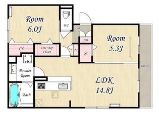 Casa Kawarada(カーサカワラダ)【2階】の間取り