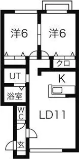 北海道札幌市豊平区美園八条8【アパート】の間取り