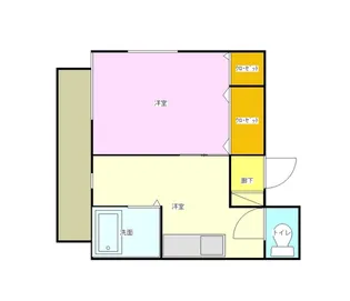 1DKの間取り画像