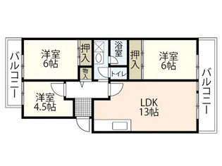 鈴が峰第5団地 5号棟【4階】の間取り
