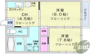 ヒルメゾン壱番館【2階】の間取り