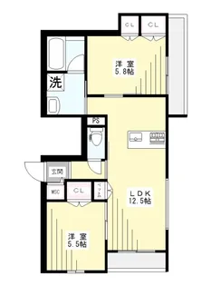 イリュージア【3階】の間取り