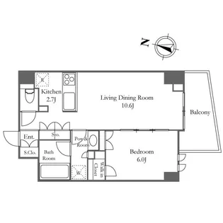 東京都渋谷区恵比寿南1【マンション】の間取り