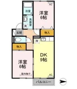 メゾンシャルマン【2階】の間取り