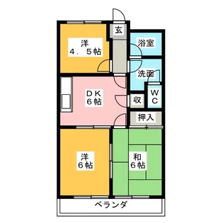 サニーハイツやとみ【2階】の間取り