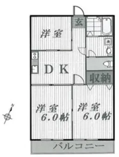 富士見台マンション【2階】の間取り