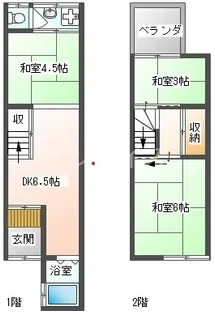 大阪府東大阪市若江本町1【一戸建】の間取り