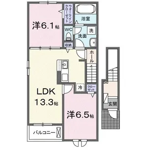 アクア B【2階】の間取り