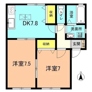 パークハイツA・B【1階】の間取り