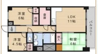 竹屋町マンション【6階】の間取り