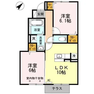 グリシーナB【2階】の間取り