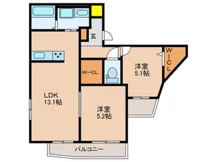 ランティス姫島【1階】の間取り