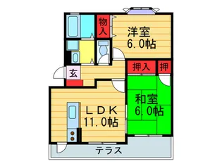 ミューズハウス中尾【1階】の間取り