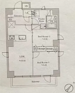 スカイコート銀座東壱番館【5階】の間取り