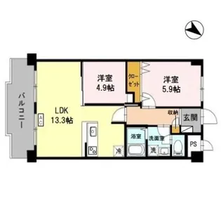 グリーンメゾン白鳥【3階】の間取り