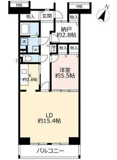 UR白鳥パークハイツ大宝【1階】の間取り