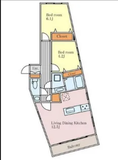 サンセリテ南麻布【2階】の間取り