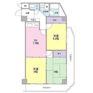 メゾン・ムラセ【6階】の間取り