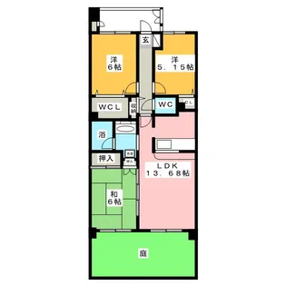 クレストフォルム市川南ウッドスクエア【1階】の間取り