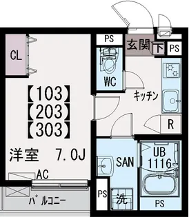 イクシオ中葛西【2階】の間取り