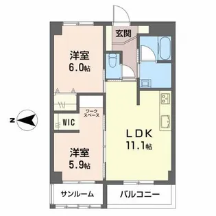 シャトレ小杉【2階】の間取り