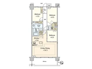 ウエリス瑞穂公園【3階】の間取り