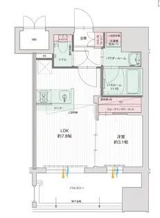 グランフォーレプライム千早【12階】の間取り