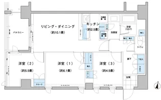 ガーデニエール砧レジデンス【4階】の間取り