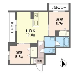 ピッコ ヴィア ソーレ杉並【2階】の間取り