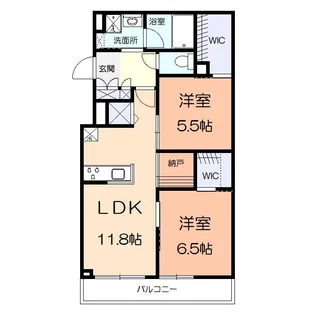 ソルメゾン元橋本【2階】の間取り