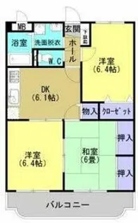 エトワール弐番街 壱号館【2階】の間取り