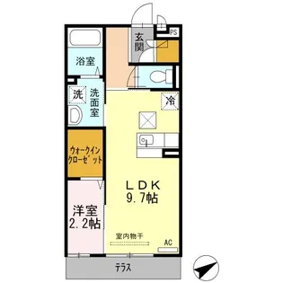 スカイコート津久野【2階】の間取り