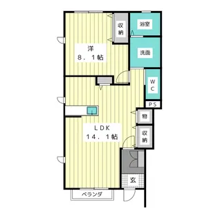 サンモールよもぎ A棟【1階】の間取り