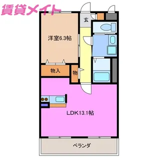 アルバクオーレA棟【3階】の間取り