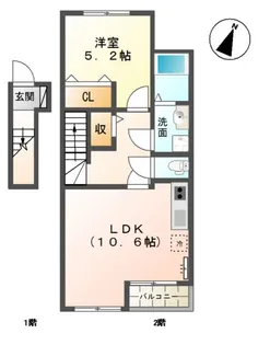 プランドール錦町【2階】の間取り