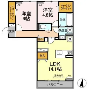 プレステージア厚南北II【3階】の間取り