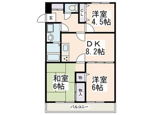 プラシ-ド梅ヶ丘【2階】の間取り